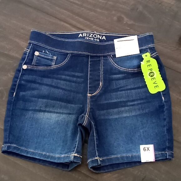 Arizona Jean company Girls shorts size 6X regular pull up stretch shorts - Picture 1 of 5